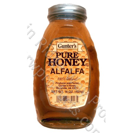  Gunter's Alfalfa Honey - Case of 12 - 1 lb. Jars